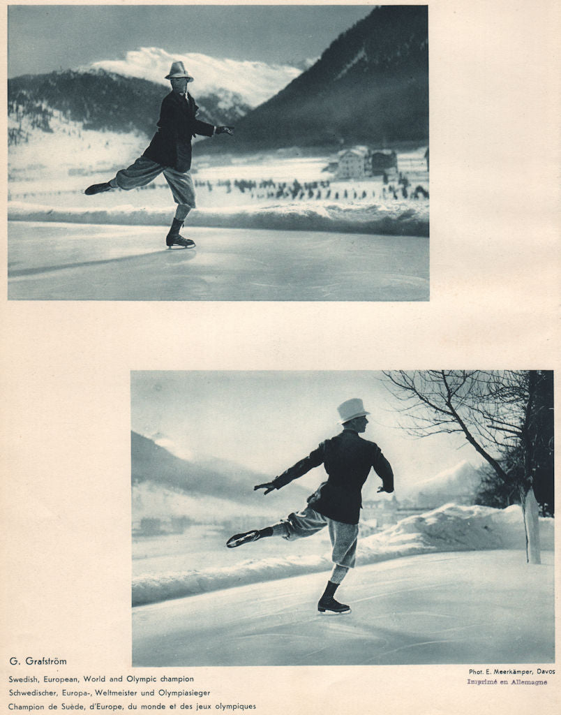 ICE FIGURE SKATING. Gillis Grafström, Davos - Swedish & Olympic Champion 1935